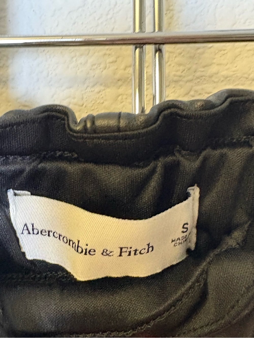Abercrombie & Fitch Black Faux Leather Joggers - Picture 4 of 7